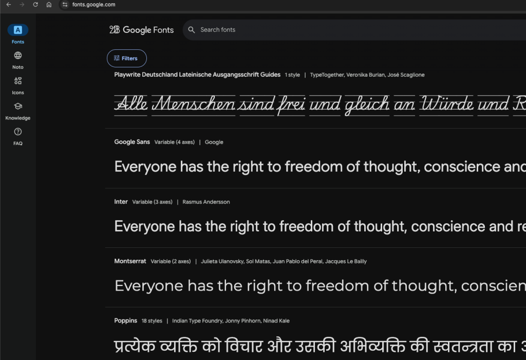 Google fonts