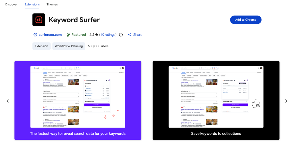 Keyword Surfer